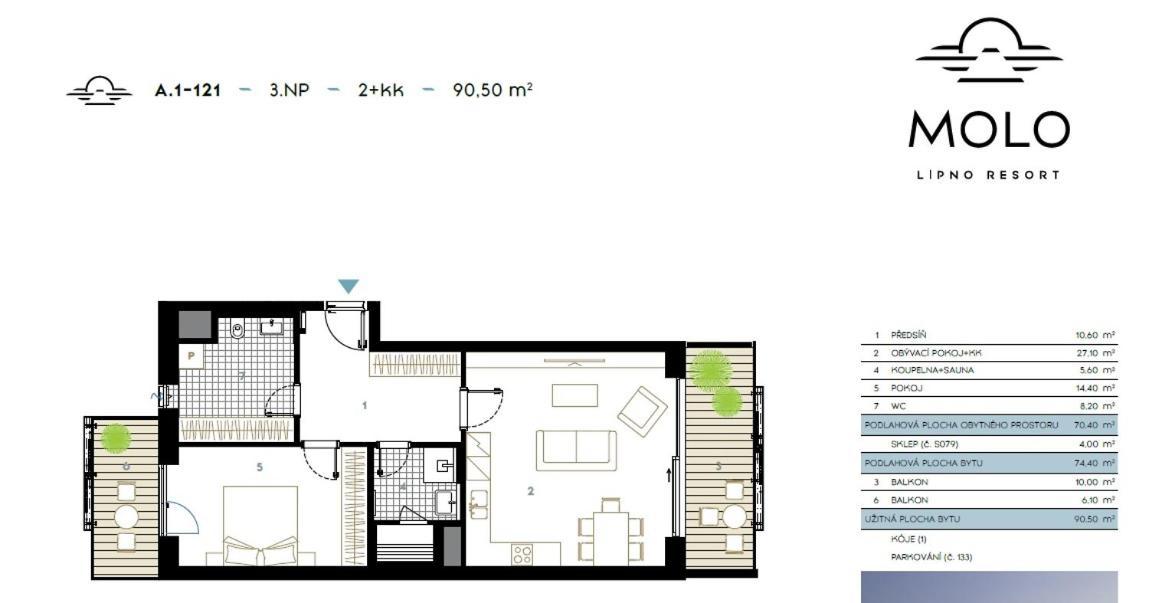 Apartament A121 Molo Lipno S Infrasaunou - Residence Koubek Липно над Вълтава Екстериор снимка